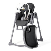Allis Baby 2-in-1 High Chair - Black High Chair with Toy Bar and Toys