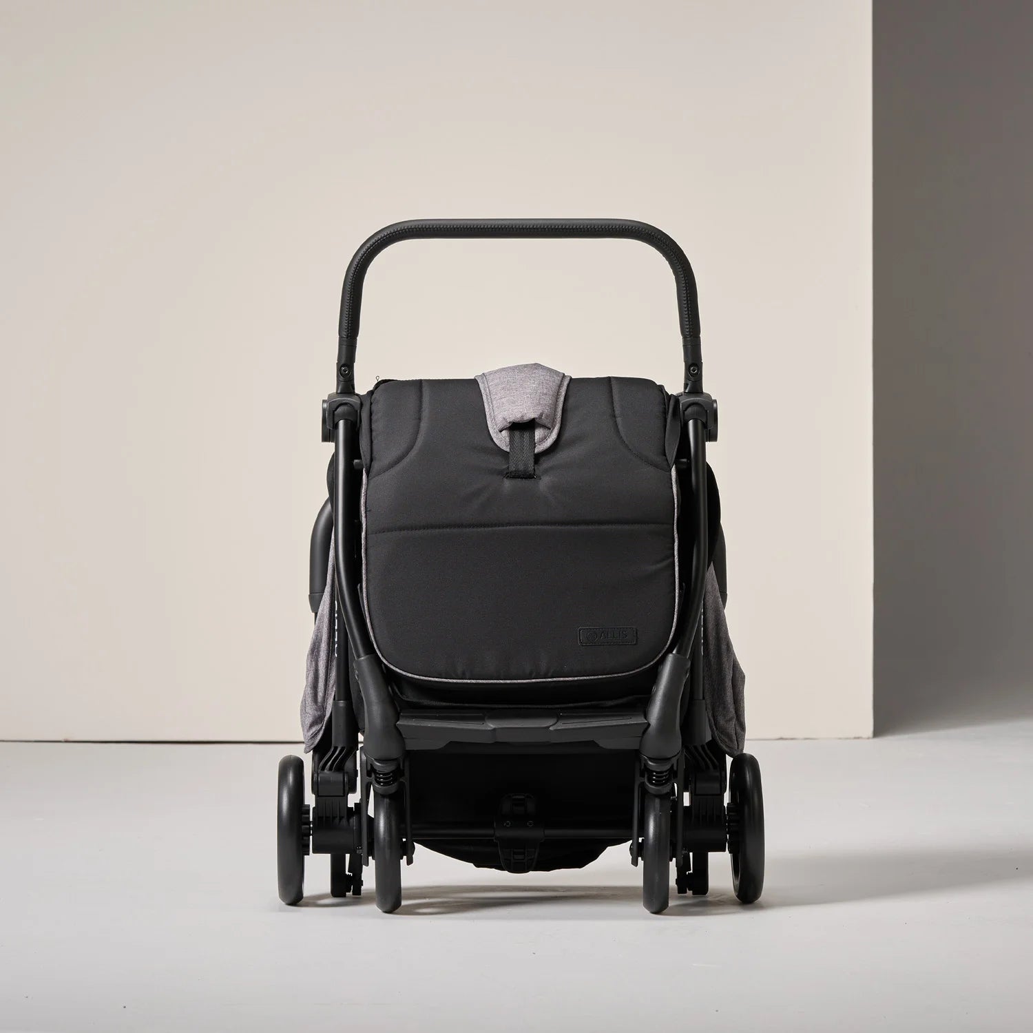 Baby stroller folded down with one-hand folding system - grey Baby stroller folded down with one-hand folding system - grey