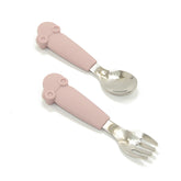 Allis Baby Fork & Spoon Set - Pink Car