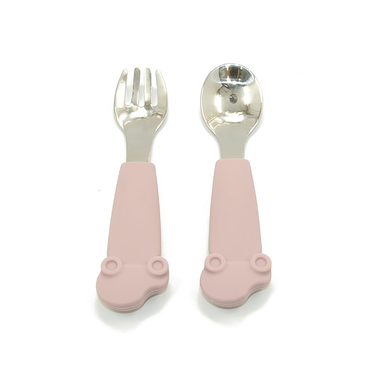 Allis Baby Fork & Spoon Set - Pink Car Design
