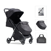 Flick Auto-Fold Stroller Bundle with Footmuff + Raincover + Changing Bag - Black