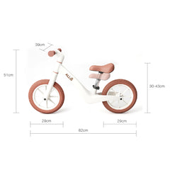 Stylish Kids Balance Bike with Minimalist Design and Leather Accents