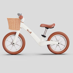 LUMI Balance Bike with Basket & Bell - White