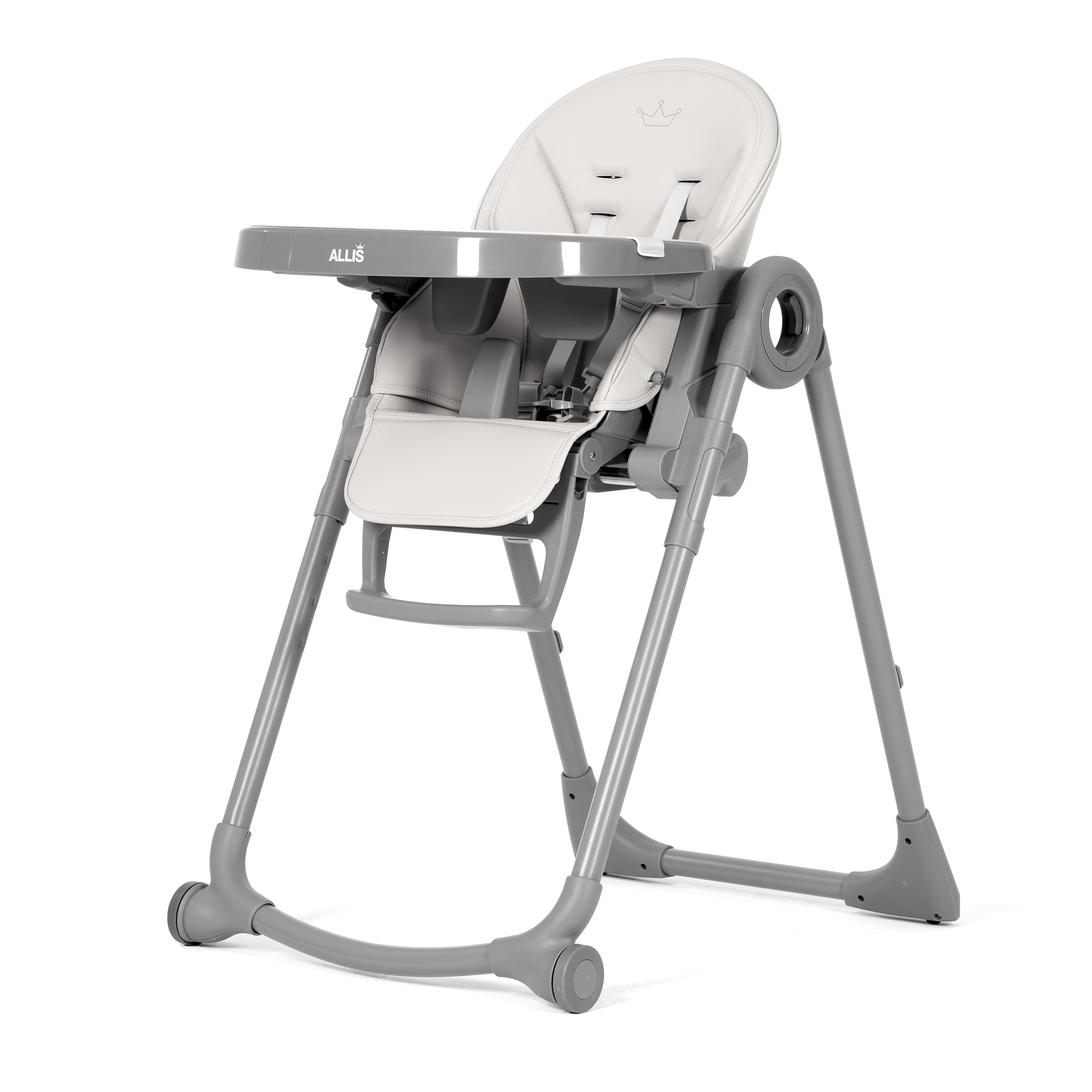 Versatile baby high chair with recline and adjustable height
