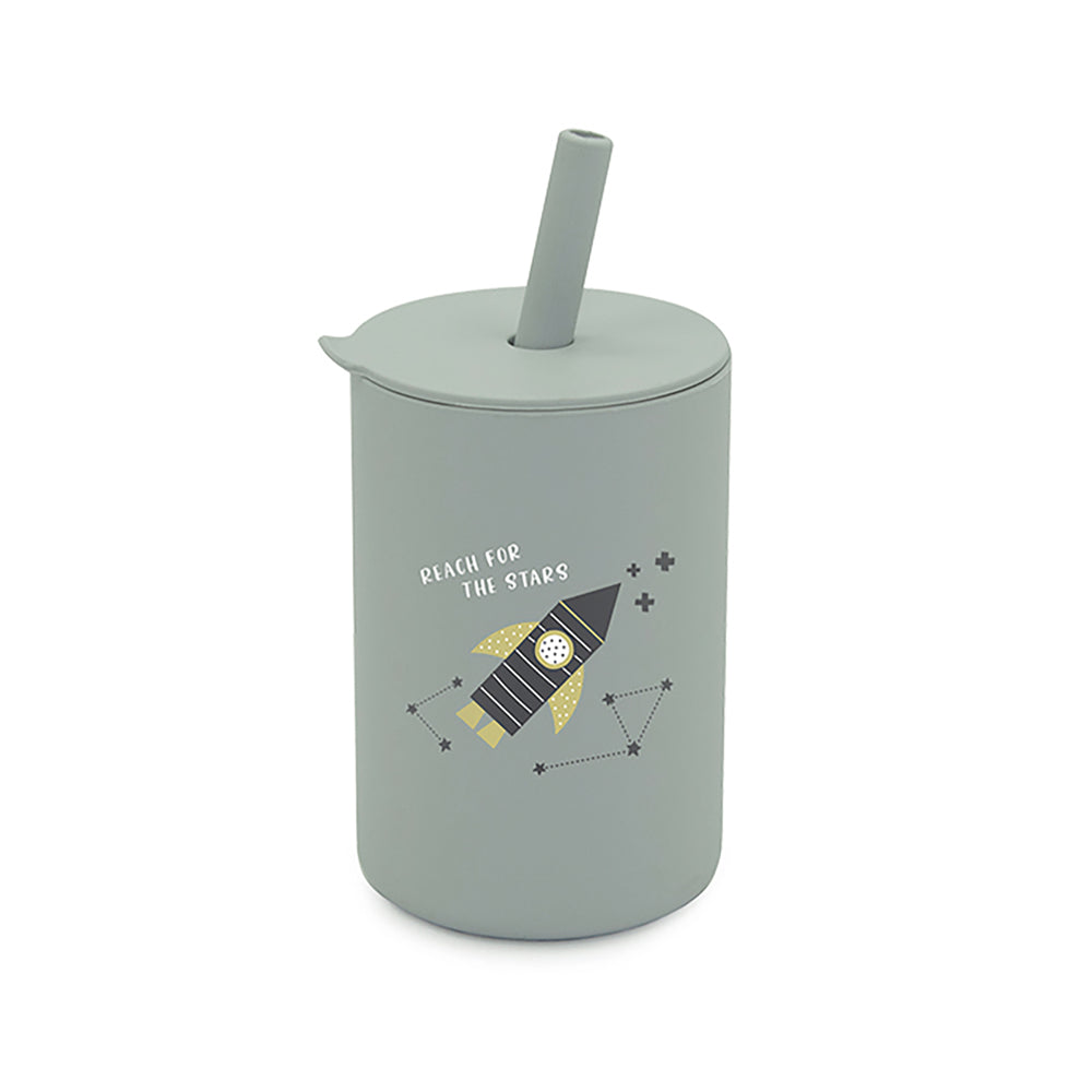 Blue Silicone Straw Cup Reach For Star