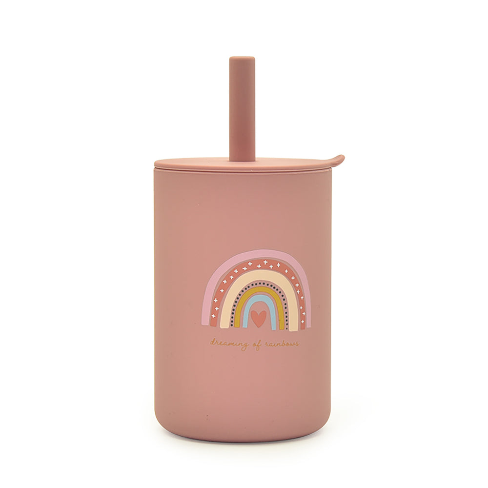 Silicone Straw Cup - Pink