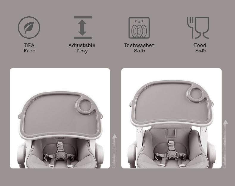 Lola Baby High Chair (Grey) - Grows with Your Child