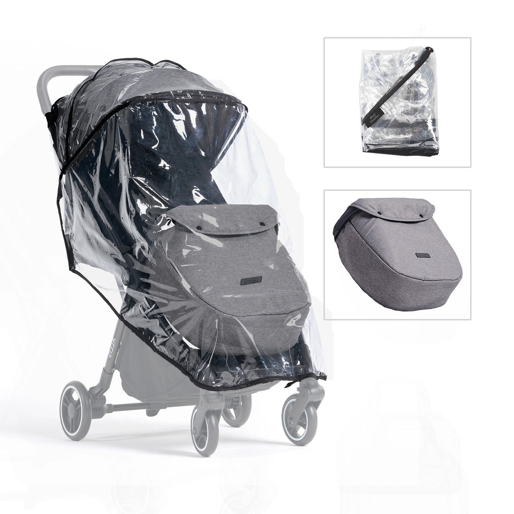 Footmuff and raincover for allis baby flick auto-fold stroller - grey