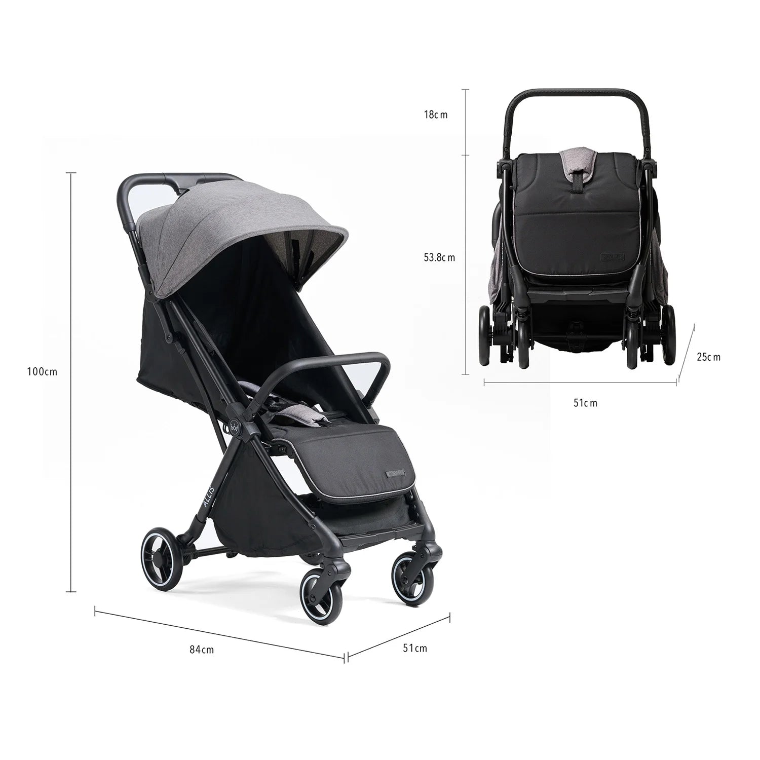Dimension of the allis baby flick auto fold stroller.
