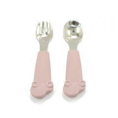 Allis Baby Fork & Spoon Set - Pink Car Design