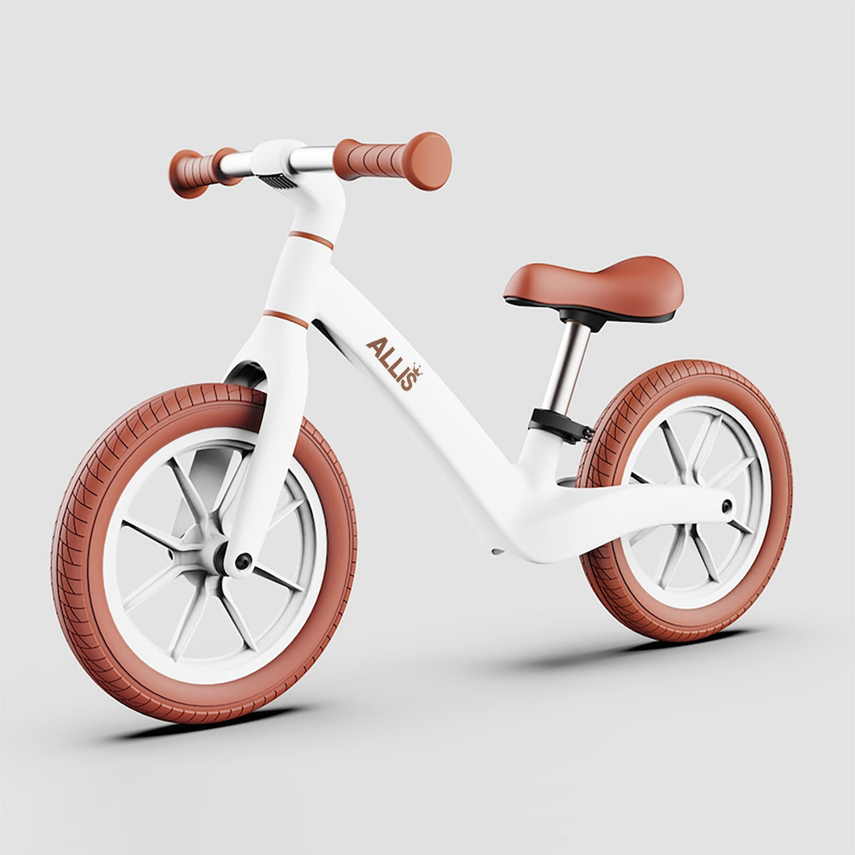Adjustable White Kids Balance Bike for Ages 2-5 with 360° Handlebar
