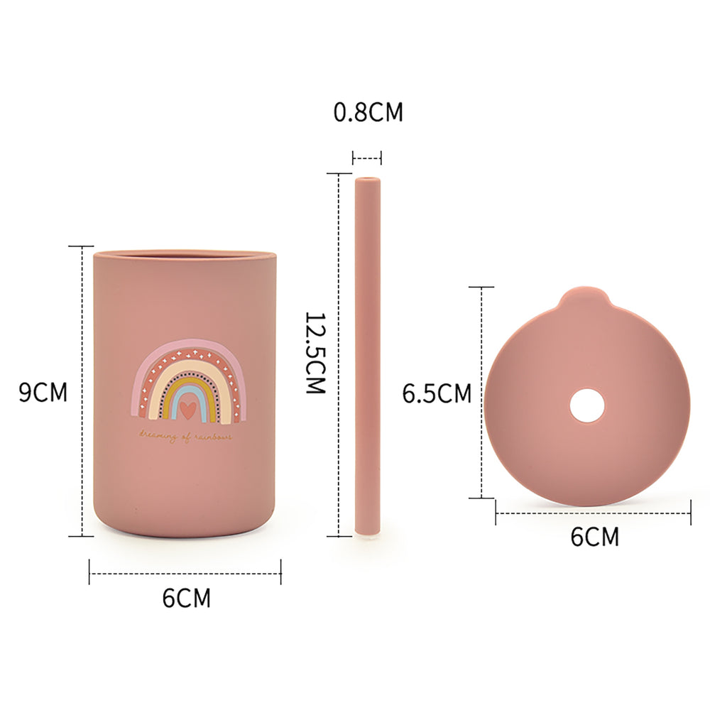 Dimensions of the allis baby silicone straw cup.