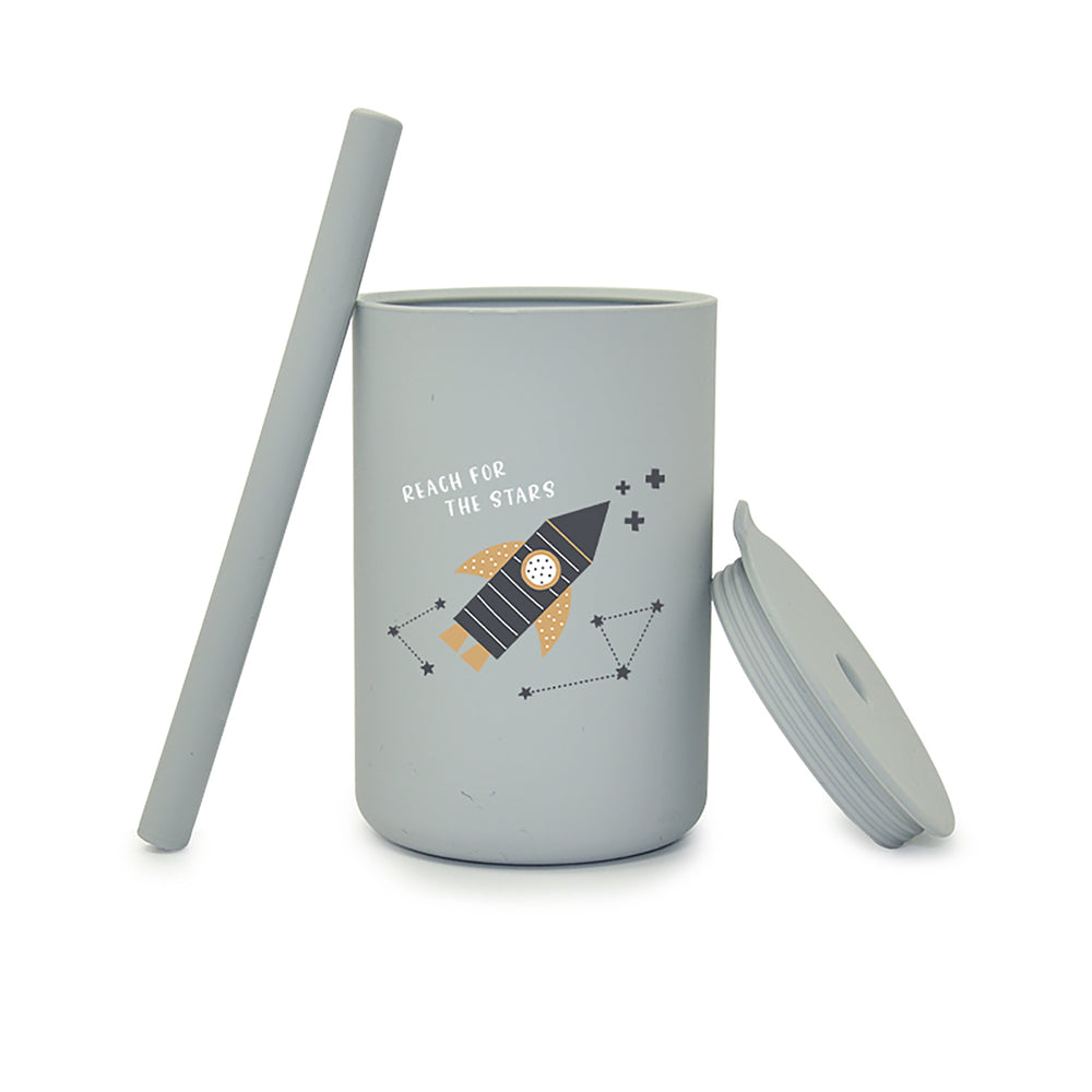Blue Silicone Straw Cup Reach For Star