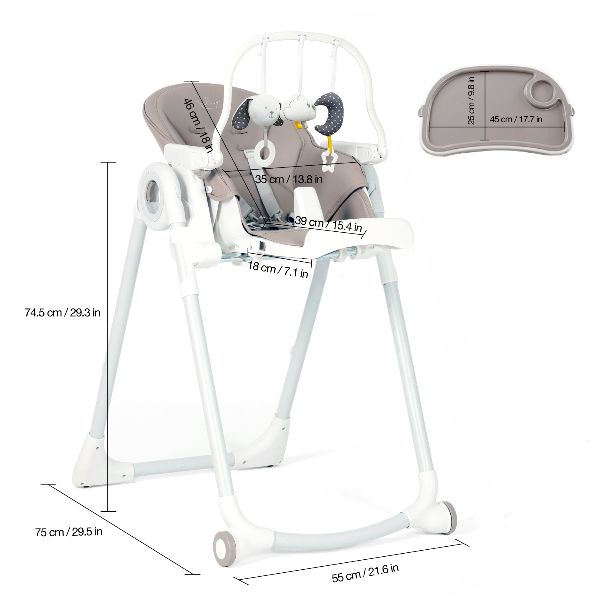 Lola Baby High Chair - Grey